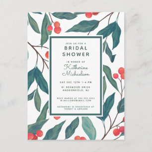 Brautparty Christmas Holiday Floral Postkarte