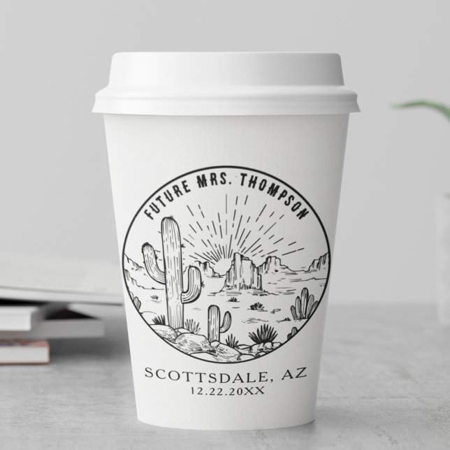 Brautparty Coffee Bar Custom Arizona Hochzeit Pappbecher (Von Creator hochgeladen)