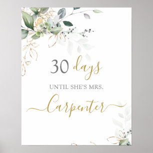 Brautparty Countdown-Zeichen Poster