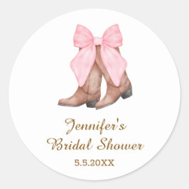 Brautparty Cowgirl Stiefel mit Bogen Western Runder Aufkleber