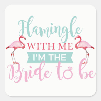 Brautparty Custom Pink Flamingle Bridge Stickers