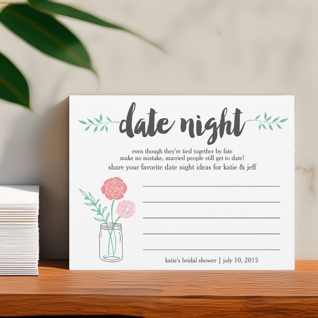 Brautparty Date Night Idecard | Mason Jar Hinweiskarte (Von Creator hochgeladen)