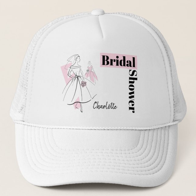 Brautparty der Fashion Bride Pink Group Truckerkappe (Vorderseite)