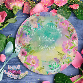 Brautparty der hellen Blumenprofusion Pappteller