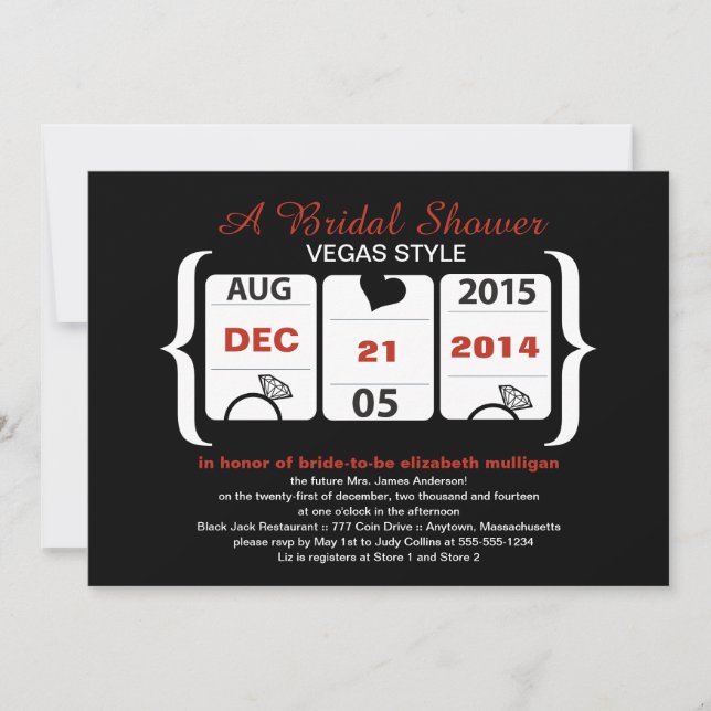 Brautparty der Schlitzmaschine Einladung (Vorderseite)