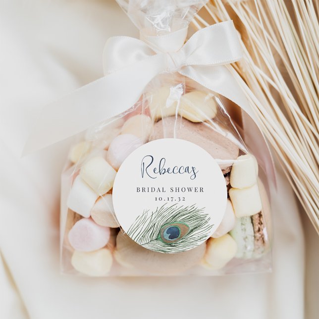 Brautparty der Wasserfarbenfeder Runder Aufkleber (Von Creator hochgeladen)