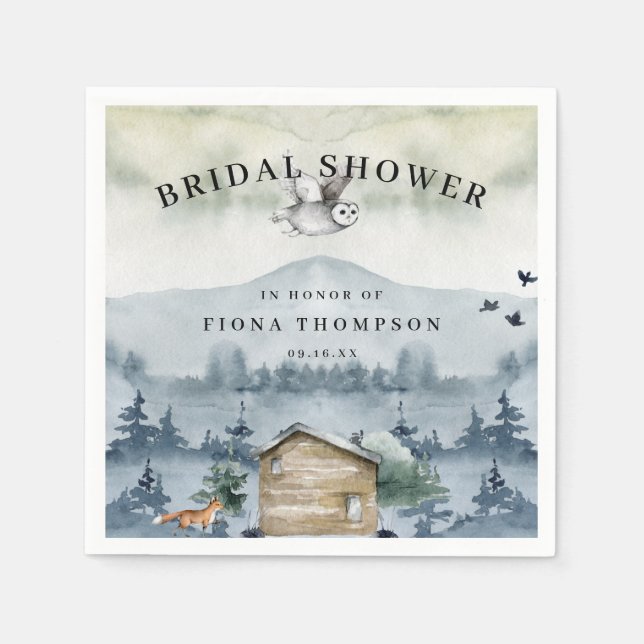 Brautparty der Wasserfarbenwälder Serviette (Vorderseite)