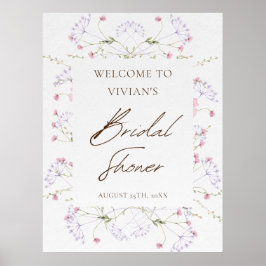 Brautparty der Wildblume Wasserfarbe Willkommen Poster
