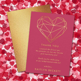Brautparty des geometrischen Herzens Dankeskarte