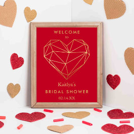 Brautparty des geometrischen Herzens Poster