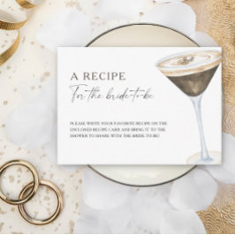 Brautparty des Kaffees Rezept für die Braut Begleitkarte