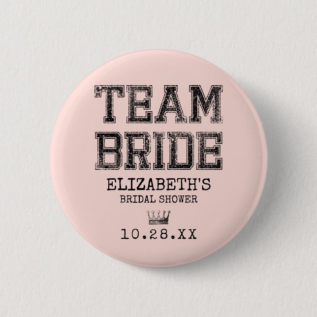 Brautparty des rosa Kollegiums Button (Vorderseite)