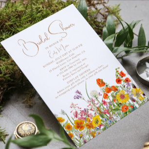 Brautparty Display Showdusche Boho Wildblumen Einladung