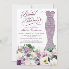 Brautparty Dress Glam Gown Botanical Lavendel Einladung