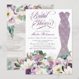 Brautparty Dress Glam Gown Botanical Lavendel Einladung