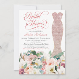 Brautparty Dress Glam Gown Floral Pink Einladung