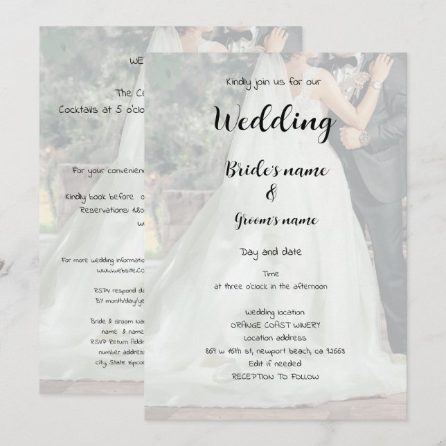 Brautparty Einladung (Vorne/Hinten)