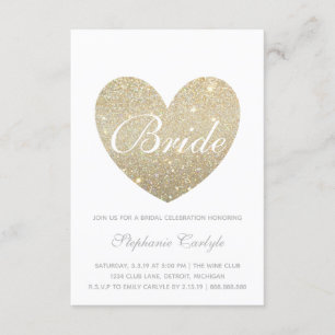 Brautparty Einladung   Gold Heart Fab Bridge-Skrip
