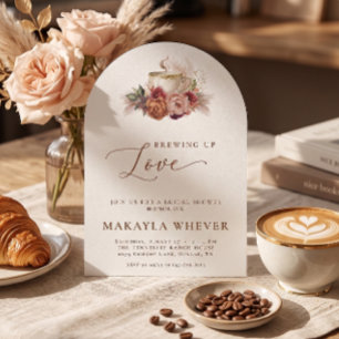 Brautparty-Einladung "Liebe Brauen" Kaffee Florale Einladung