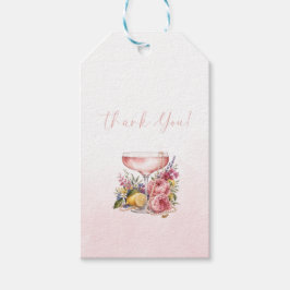 Brautparty-Einladung Petals, Pearls & Prosecco Geschenkanhänger