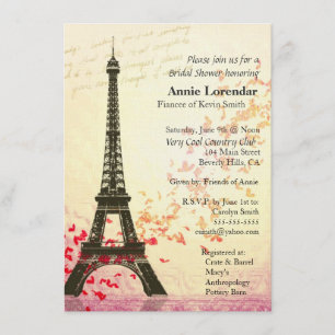 Brautparty-Einladungsschablone Paris Themed Einladung