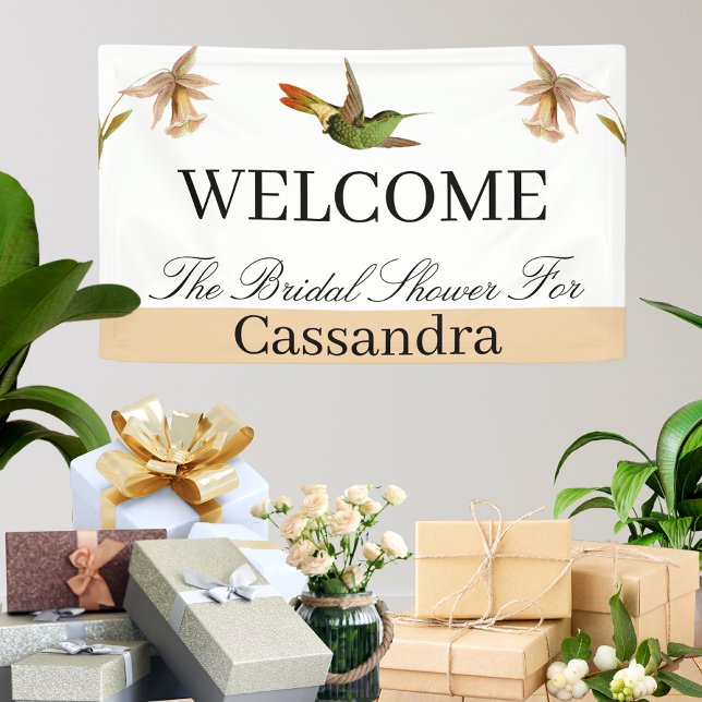 Brautparty | Elegante Hummingbird Wasserfarbe Banner (Von Creator hochgeladen)