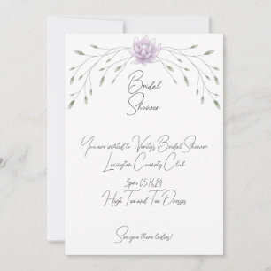 Brautparty Elegantes Leaf und rosa Lotus Einladung
