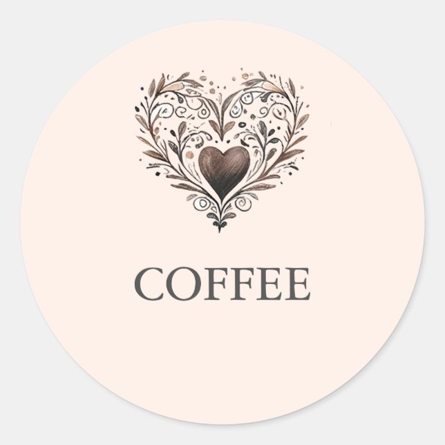 Brautparty-Etiketten für Kaffee-Bar Runder Aufkleber (Vorderseite)