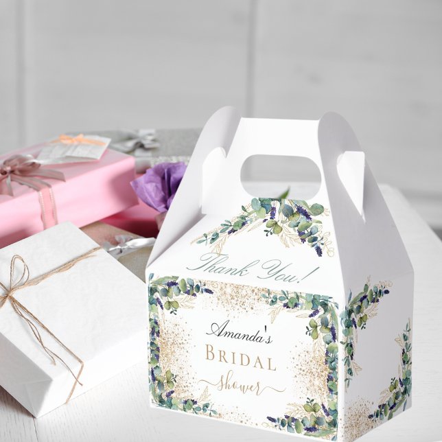 Brautparty eucalyptus gold Glitzer vielen Dank Geschenkschachtel (Von Creator hochgeladen)