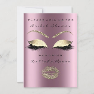 Brautparty Eye Gold Funkelnd Lippen Treppe Einladung