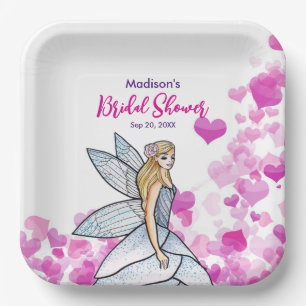 Brautparty Fairy Princess Pink Hearts Fashion Pappteller