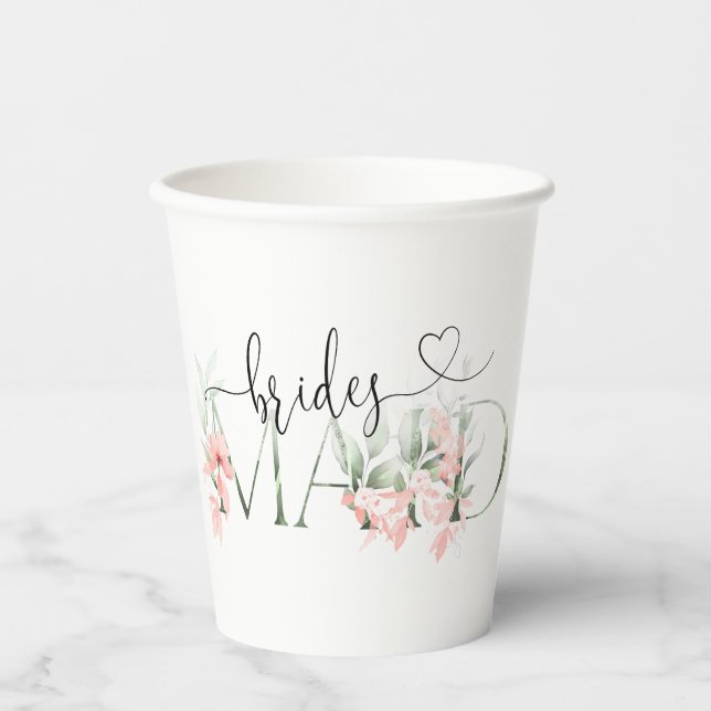 Brautparty-Favoriten & Bridesmaid-Papiergruppen Pappbecher (Vorderseite)