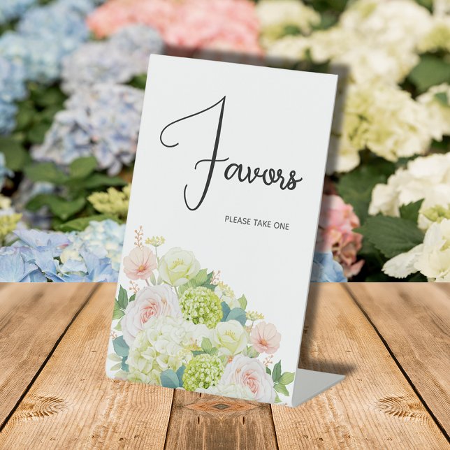 Brautparty-Favoriten für Wasserfarben Sockelschild (Bridal Shower Favors Pedestal Sign with  Watercolor Florals)