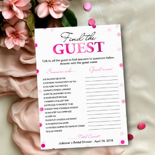 Brautparty: Finde den Gast   Magenta Konfetti Einladung