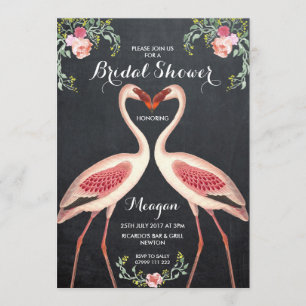 Brautparty Flamingo Einladungs-Tafel Einladung