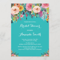Brautparty Floral Blume Aquamarin Türkis Aqua