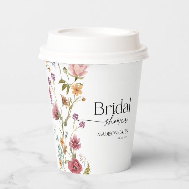 Brautparty Floral Pappbecher (Vorderseite)