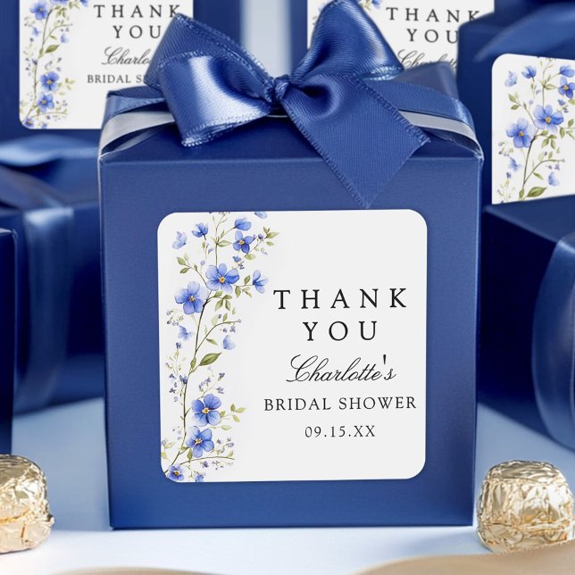 Brautparty Floral Quadratischer Aufkleber (Von Creator hochgeladen)