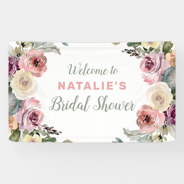 Brautparty Floral Watercolor Banner (Horizontal)