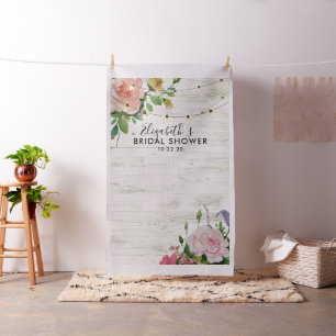 Brautparty Foto Hintergrund Blume Holzleuchten Stoff