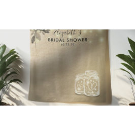Brautparty Foto Hintergrund Gold Floral Mason Jar Wandteppich