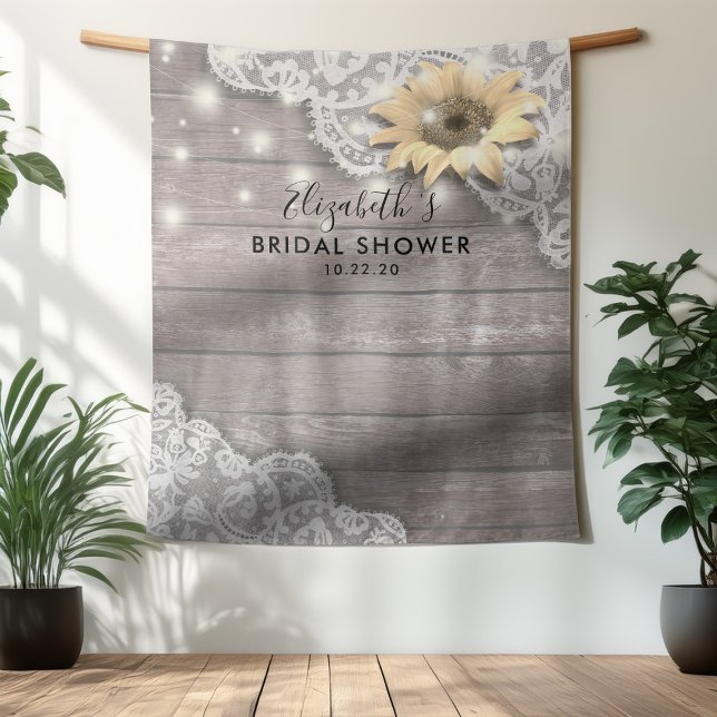 Brautparty Foto Hintergrund Spitze Sonnenblumen Ho Wandteppich (Von Creator hochgeladen)