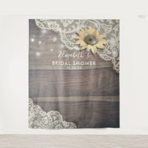 Brautparty Foto Hintergrund Spitzen Sonnenblumen H Wandteppich