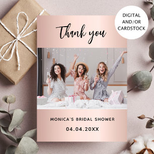 Brautparty Foto Rose Gold Danke Karte