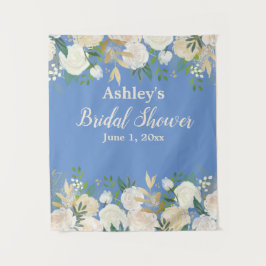 Brautparty Foto Stand Hintergrund Periwinkle Gold Wandteppich