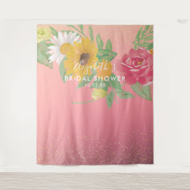 Brautparty Foto Stand Hintergrund Rosa Blume Wandteppich