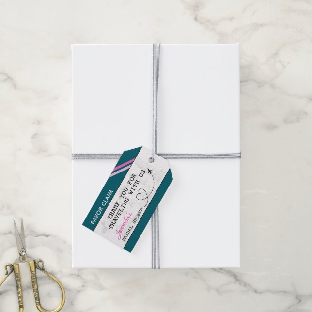 Brautparty für aquamarine Bevorzugung Geschenkanhänger (Mit Garn)