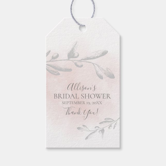 Brautparty für Aquarellblätter Geschenkanhänger (Vorderseite)