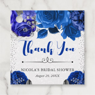 Brautparty für Aquarellblau und Silber von Blume Geschenkanhänger