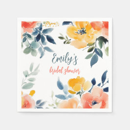 Brautparty für Aquarellblumen Serviette